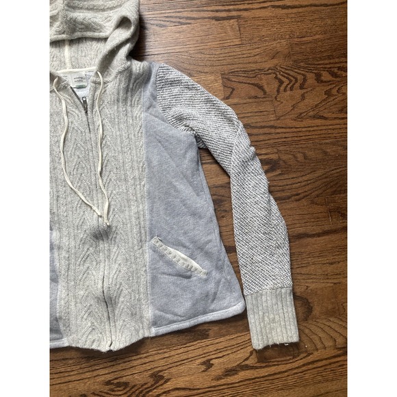 Saturday Sunday Anthropologie Full Zip Hoodie Womens Small Gray Wool Blend Knit - Picture 3 of 10